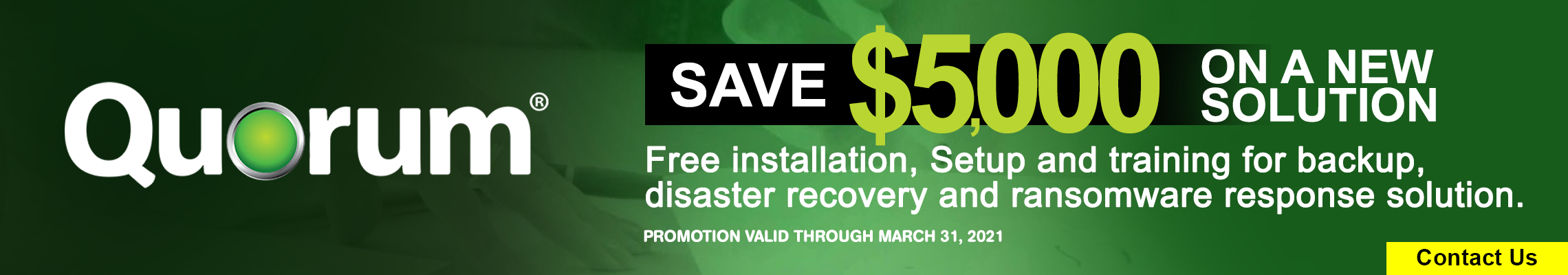 Quorum Free Installation Promo Banner